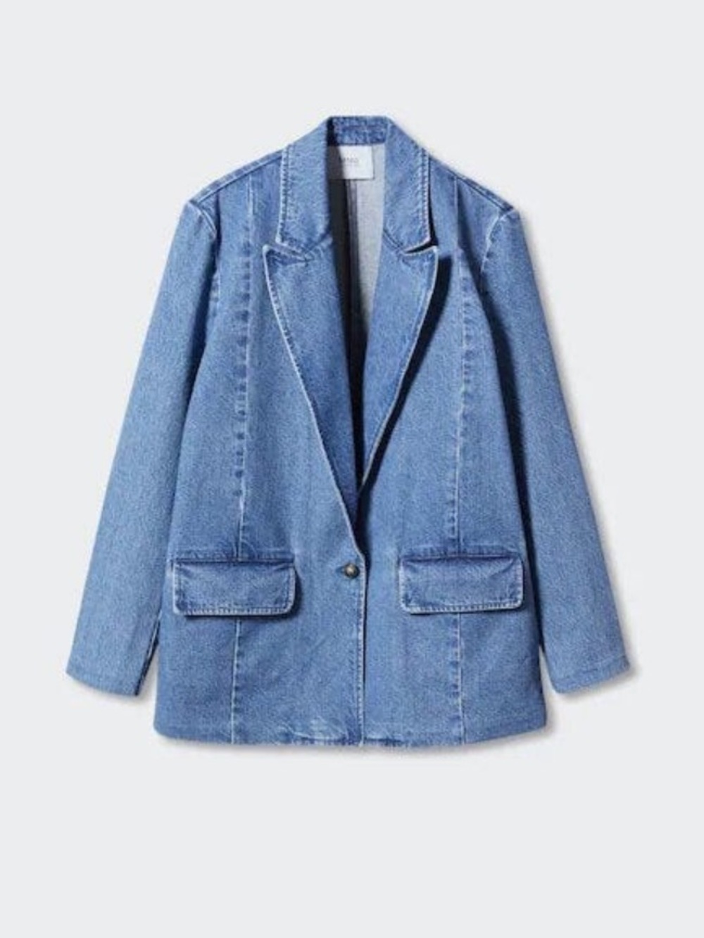 MANGO Blue Denim Blazer